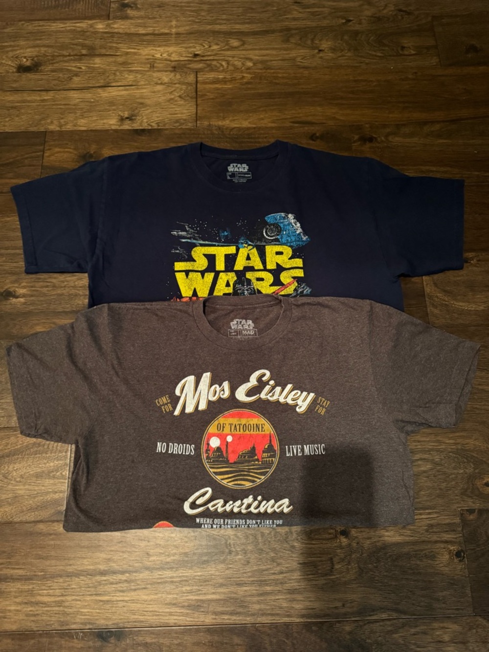 Star Wars T Shirts- 1 Navy And 1 Brown Size Large